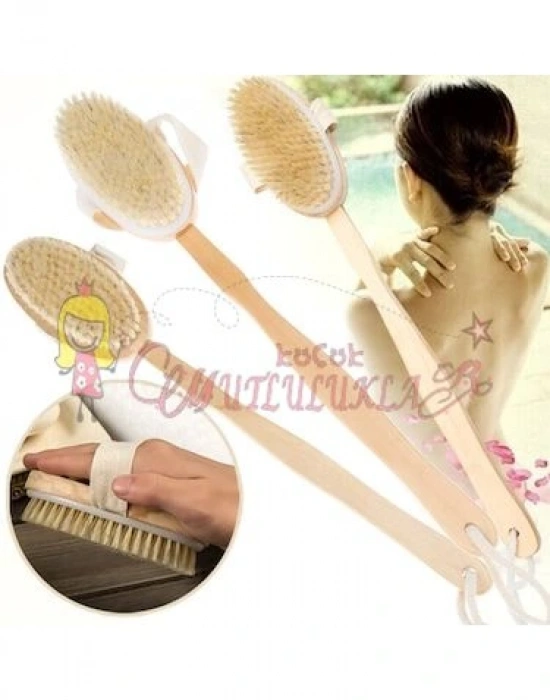 Banyo Sırt Fırçası Uzun Ahşap Saplı