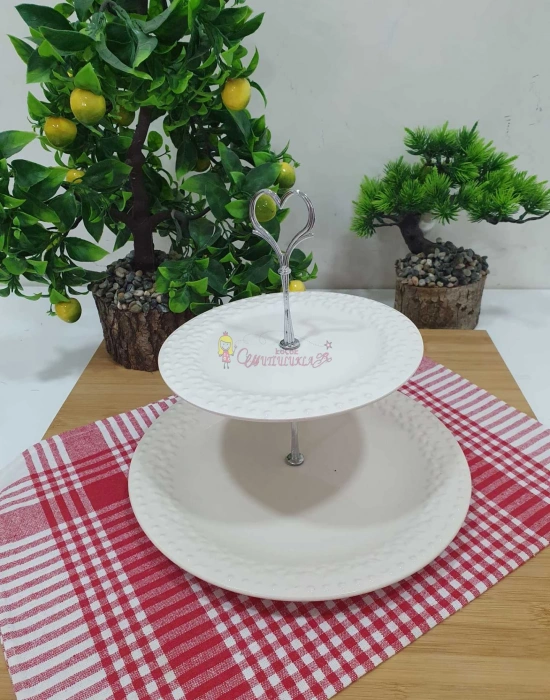 Beyaz 2 Katlı Şekerlik Kurabiyelik