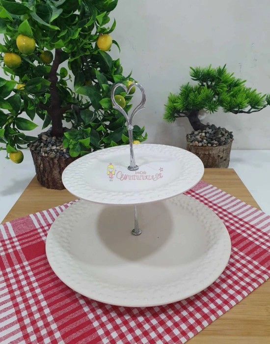 Beyaz 2 Katlı Şekerlik Kurabiyelik