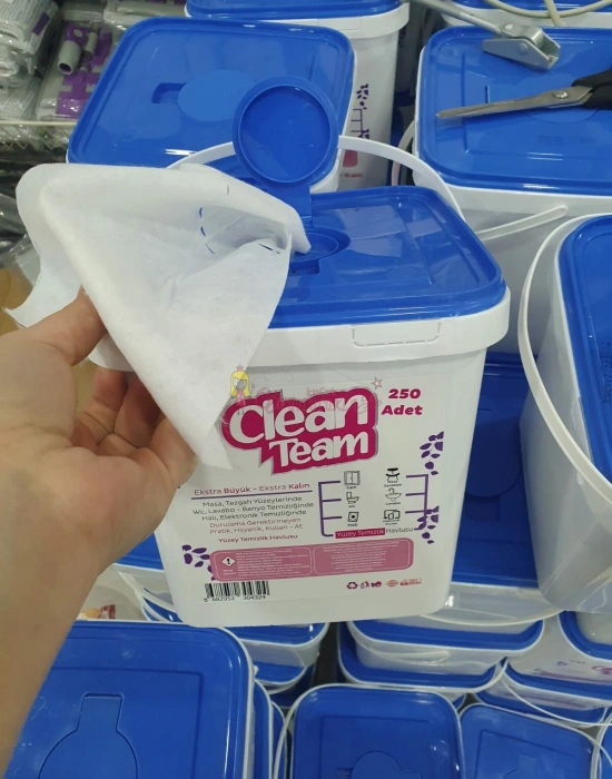 Beyaz Sabun Kokulu Islak Kova Mendil Temizlik Havlusu 250 Adet  ( Düz Model )