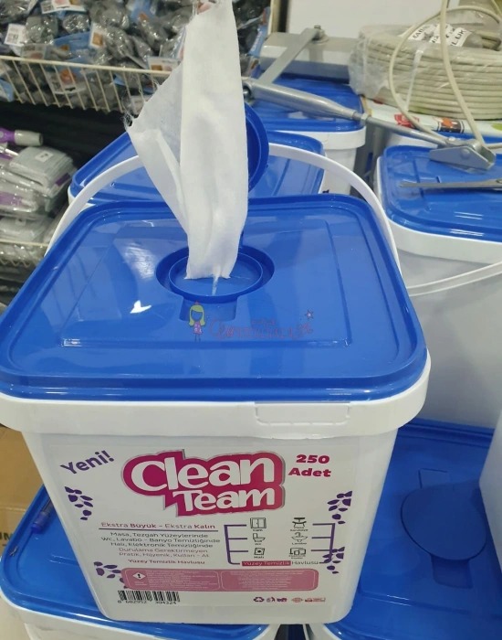 Beyaz Sabun Kokulu Islak Kova Mendil Temizlik Havlusu 250 Adet  ( Düz Model )