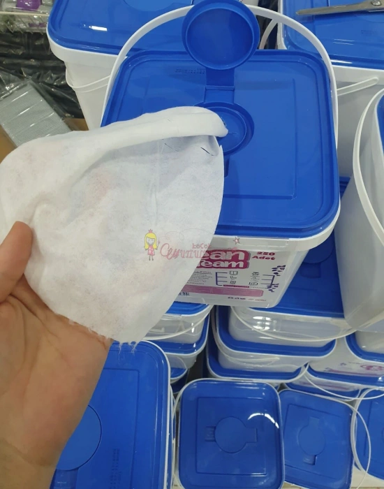 Beyaz Sabun Kokulu Islak Kova Mendil Temizlik Havlusu 250 Adet  ( Düz Model )