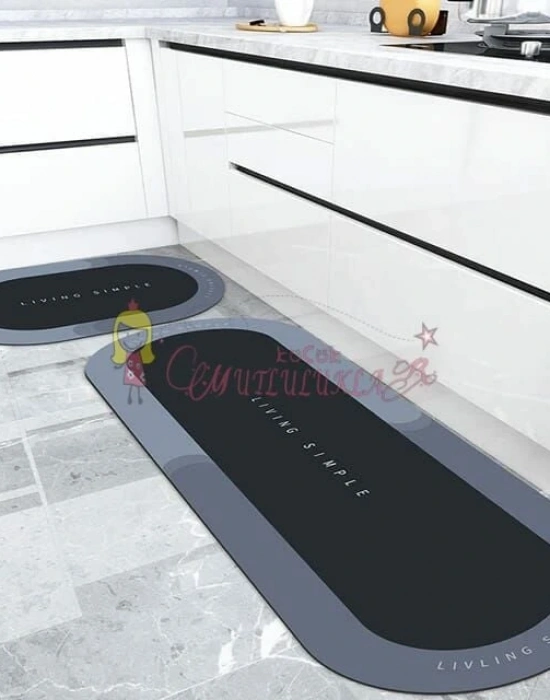 Büyük Boy Dikdörtgen / Oval Uzun Sihirli Paspas Su Emici Tabanlı Paspas 40 x 120