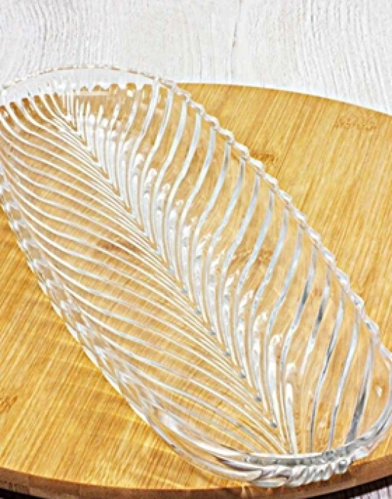 BÜYÜK CAM UZUN KAYIK SUNUM TABAĞI