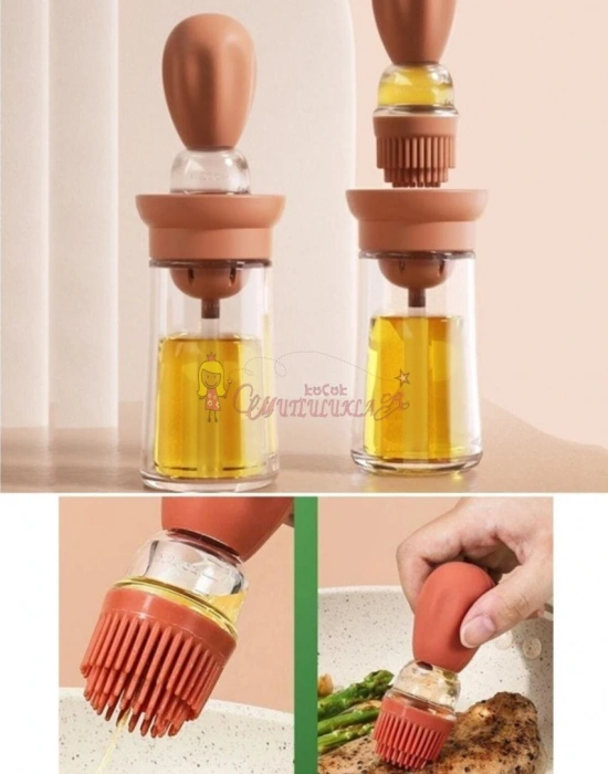 CAM Hazneli Silikon Yağ Sos Ve Yumurta Fırçası Fırçası