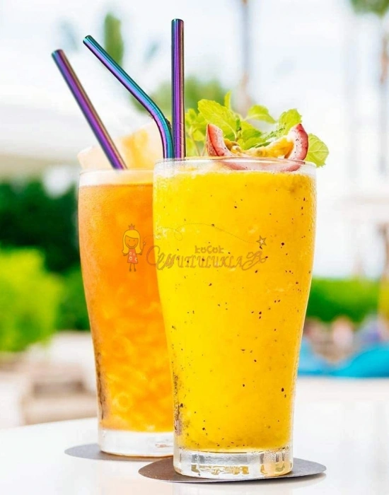 Çelik 2li Pipet Ve Temizleme Fırçası Rainbow