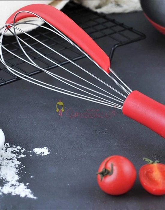 Çelik Silikon Sıyırmalı Çırpıcı 30 cm