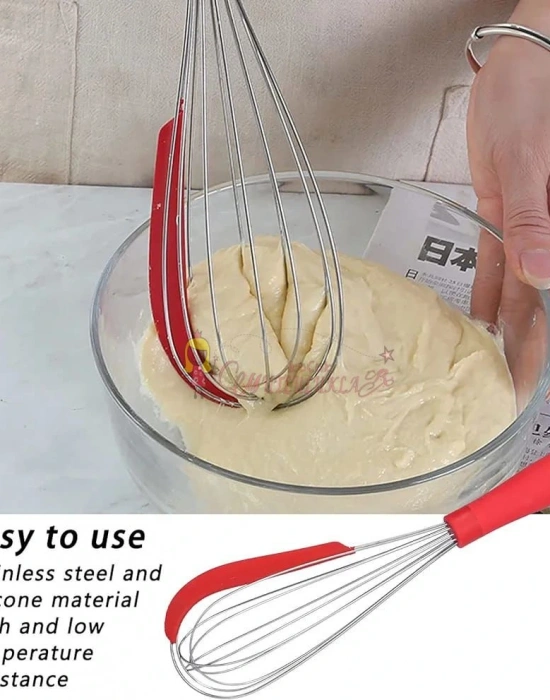 Çelik Silikon Sıyırmalı Çırpıcı 30 cm