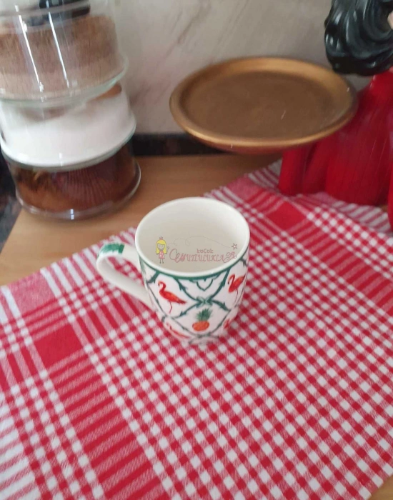 Çiçek Model Büyük Porselen Kupa