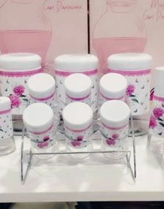 ÇİÇEKLİ 13 PARÇA BAHARAT TAKIMI