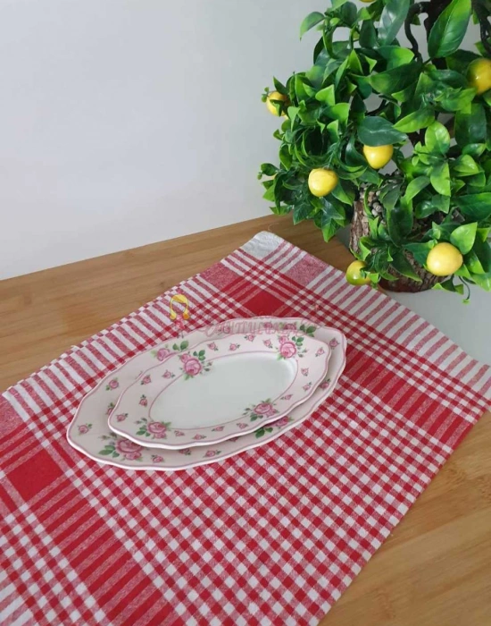 Cicekli 2li kayik tabak