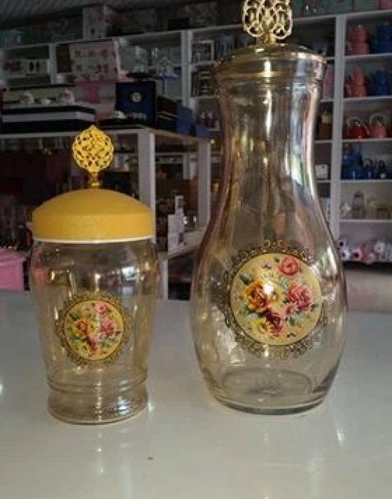 ÇİÇEKLİ KRİSTAL KAVANOZ