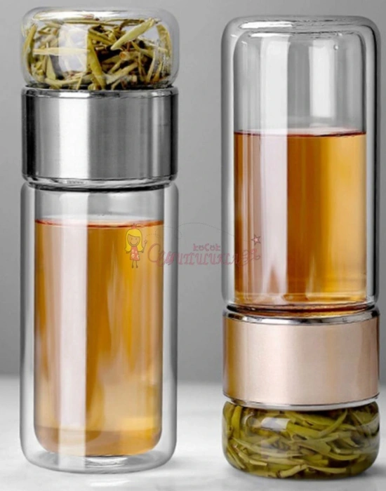 Çift Katlı Cam Bitki Çayı Demliği Filtre Kahve Demliği Bitki Çayı Bardak Çay French Press