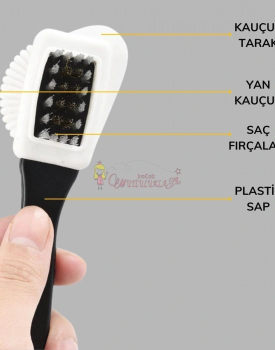 Çift Taraflı Pratik Taşınabilir Süet Nubuk Deri Çizme Bot Ayakkabı Temizleme Bakım Fırçası