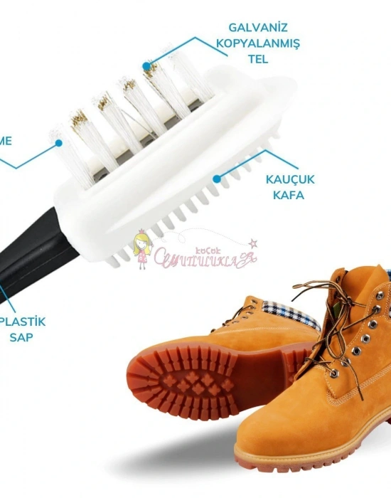 Çift Taraflı Pratik Taşınabilir Süet Nubuk Deri Çizme Bot Ayakkabı Temizleme Bakım Fırçası