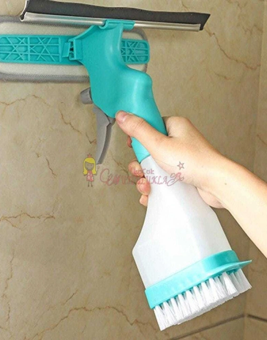 Çift Taraflı Spreyli Cam Sil Çok Fonksiyonlu Pratik Pencere Ayna Fayans Temizleyici Aparat