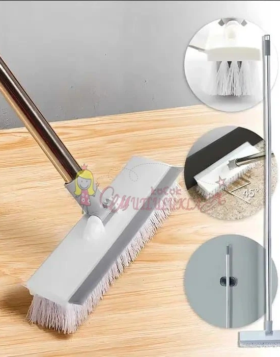Çift Taraflı Yer Zemin Çekçekli Wc Cam Fayans Parke Duvar Temizleme Fırçası