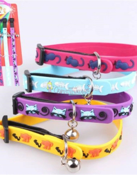 Çıngıraklı Zilli Sevimli Renkli Slikon Kedi Köpek Boyun Tasması