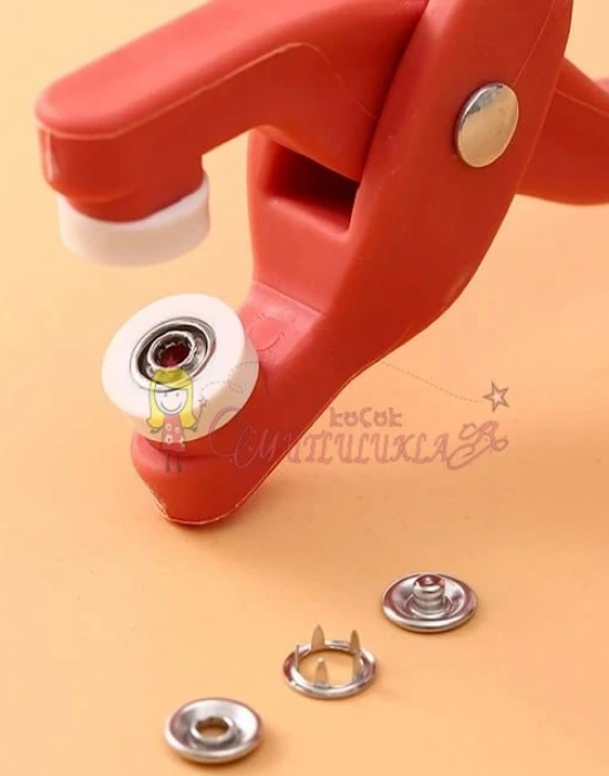 Çıt Çıt Düğme Ve Pensesi 100 Set Çıt Çıt Metal Düğme Yapma Seti