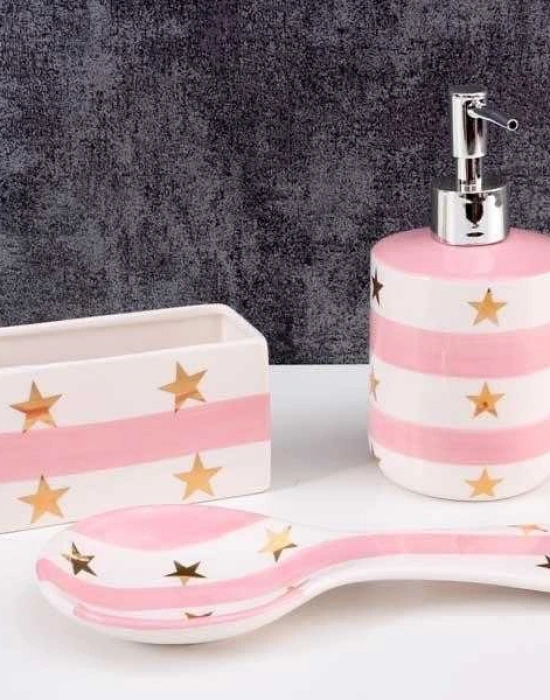 ÇİZGİLİ YILDIZ MODEL SABUNLUK SETİ
