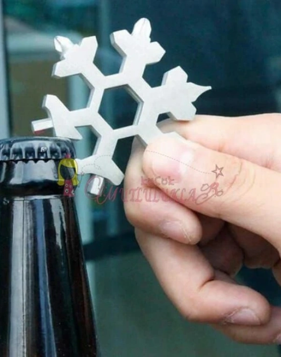 Çok Amaçlı Alyan Tornavida Takımı Çelik Taşınabilir Kar Tanesi Anahtarlık Şişe Açıcı