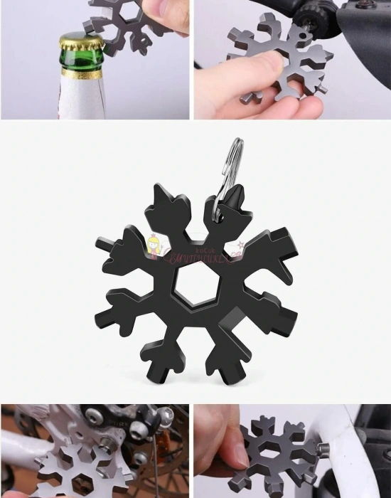 Çok Amaçlı Alyan Tornavida Takımı Çelik Taşınabilir Kar Tanesi Anahtarlık Şişe Açıcı