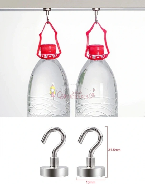 Çok Amaçlı Güçlü Neodyum Mıknatıs Manyetik Kanca Askı 2 Adet