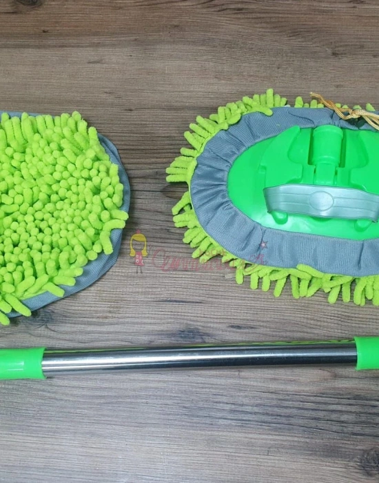 Çok Fonksiyonlu 2 In 1 Mikrofiber Araba Yıkama Fırçası Teleskopik Uzun Saplı Detay Fırçası Oto Mopu