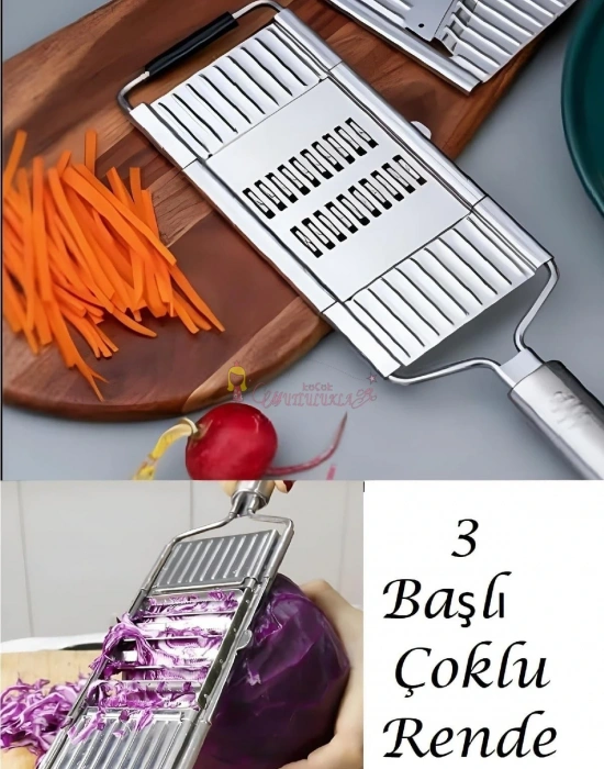 Çoklu Dilimleyici Dograyıcı Rende 3 Parça MANDOLİN