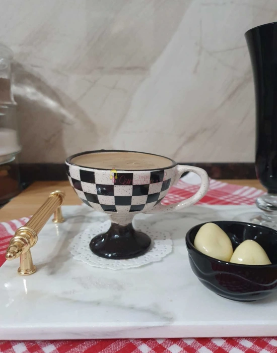 Damalı Double Türk Kahvesi Fincanı ( Tekli )