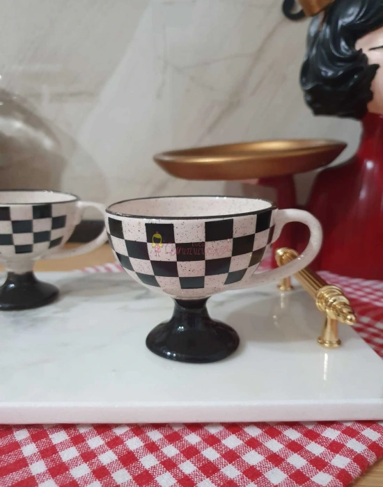 Damalı Double Türk Kahvesi Fincanı ( Tekli )