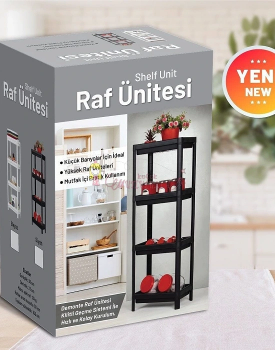 DEKORATİF DEMONTE 4 KATLI ÇOK AMAÇLI BANYO VE MUTFAK RAF