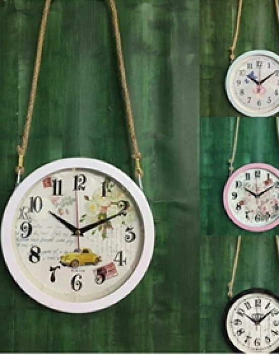 DEKORATİF HALAT ASKILI METAL DUVAR SAATİ