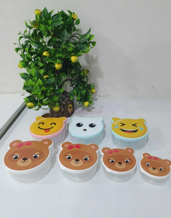 Desenli 4lü Saklama Kabı