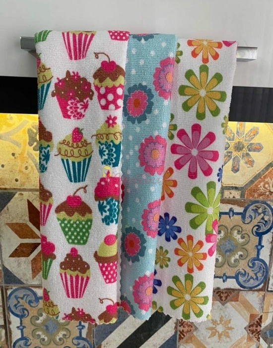 Desenli Sihirli Mutfak Temizlik Bezi 40*40