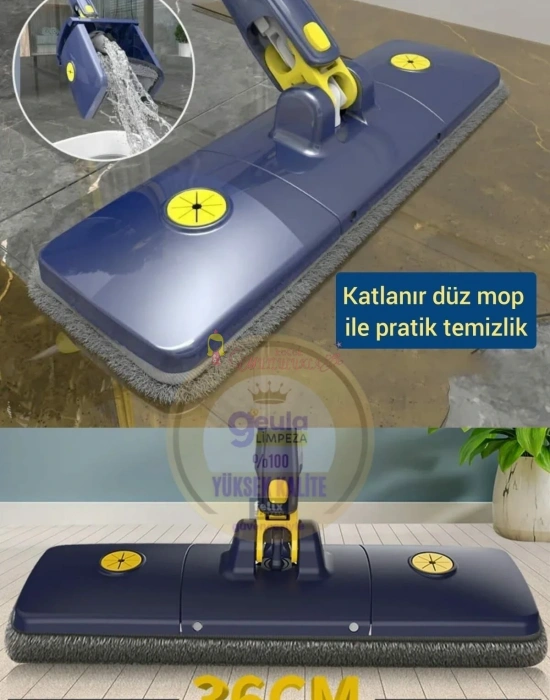 Dikdörtgen Mop Deterjan Hazneli Kendinden Sıkmalı Temizlik Paspası mop