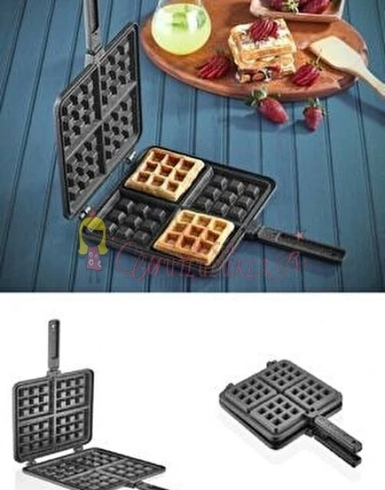 Döküm Kare Waffle Tava 