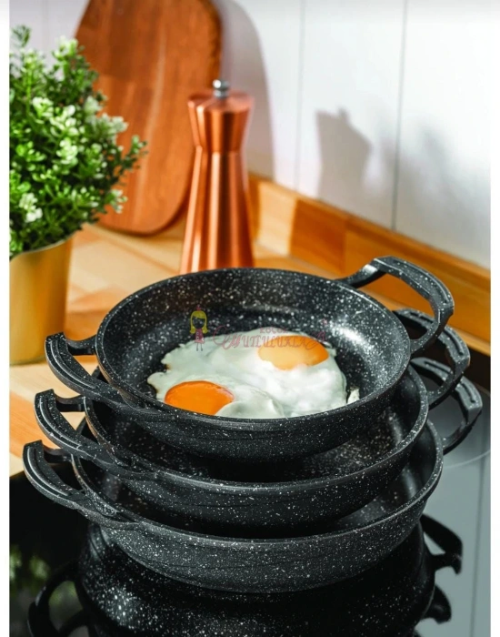 Döküm Sahan Seti 3Lü 18-20-22 Cm Sahan