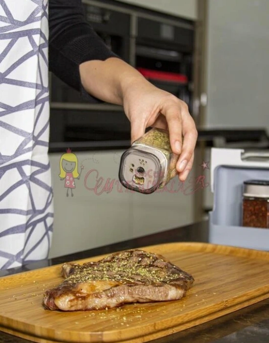 Dolap Içi Düzenleyici Raf Altı Baharatlık 6 Adet Cam Kavanoz