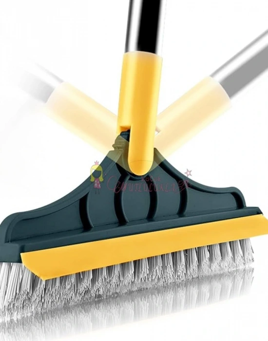 Döner Başlıklı Üçgen Sert Uçlu Zemin Köşe Temizleme Fırçası