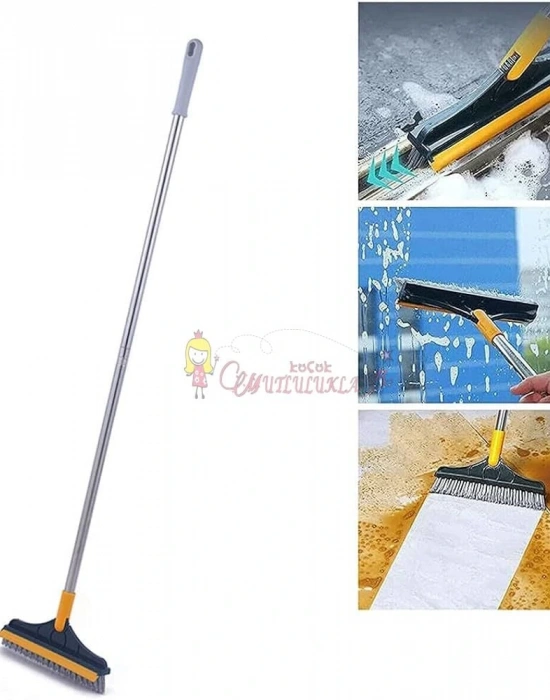 Döner Başlıklı Üçgen Sert Uçlu Zemin Köşe Temizleme Fırçası