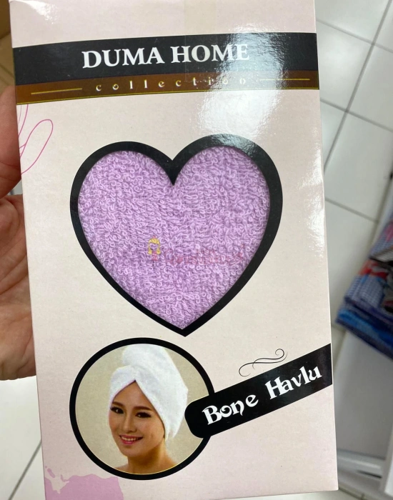 Düğmeli Havlu Saç Kurulama Bonesi Sarı Renk Bone Havlu