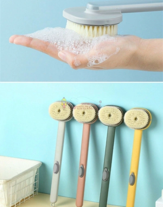 Duş Jeli Hazneli Uzun Saplı Banyo Sırt Fırçası