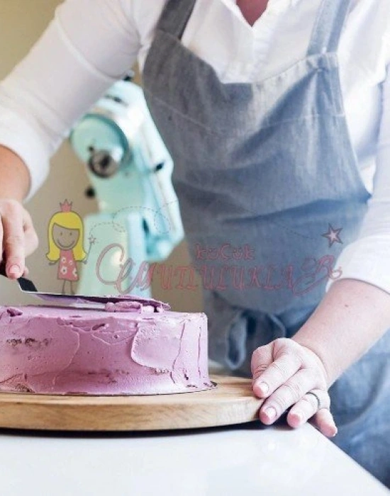 Eğik Pasta Sıvama Spatulası Oval Uçlu Krema Paleti