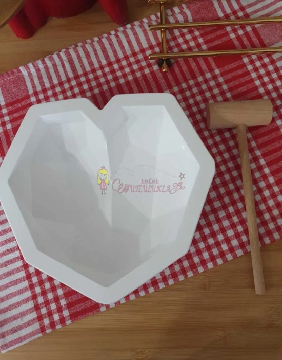 Elmas Kalp Silikon Kalıp-Büyük