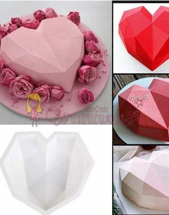 Elmas Kalp Silikon Kalıp-Büyük