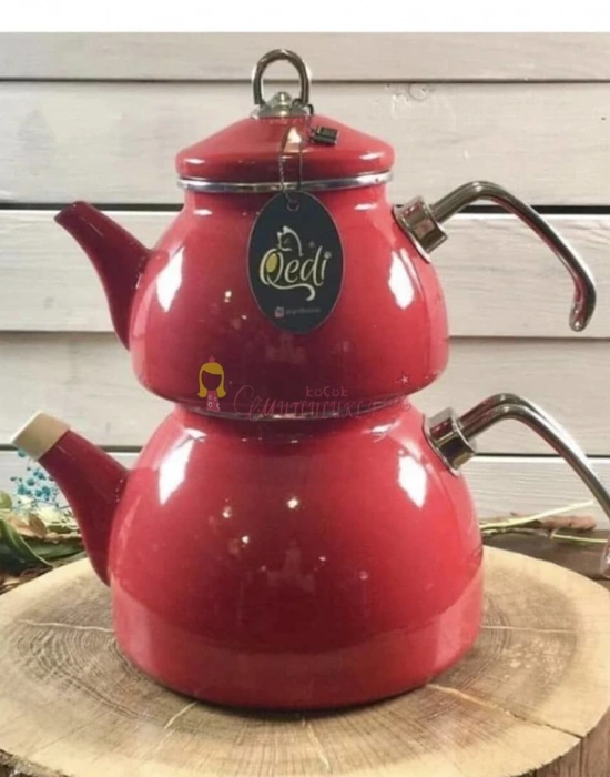 Emaye Çaydanlik takimi Platin sap