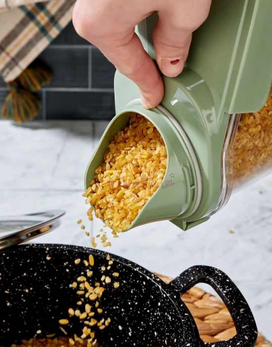 Erzak Saklama Kabı - Ölçekli Bakliyat Kabı Düzenleyici Kavanoz Contalı