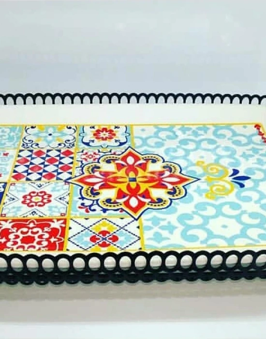 ETNİK DESEN BÜYÜK BOY DİKDÖRTGEN ORDÖV TABAĞI