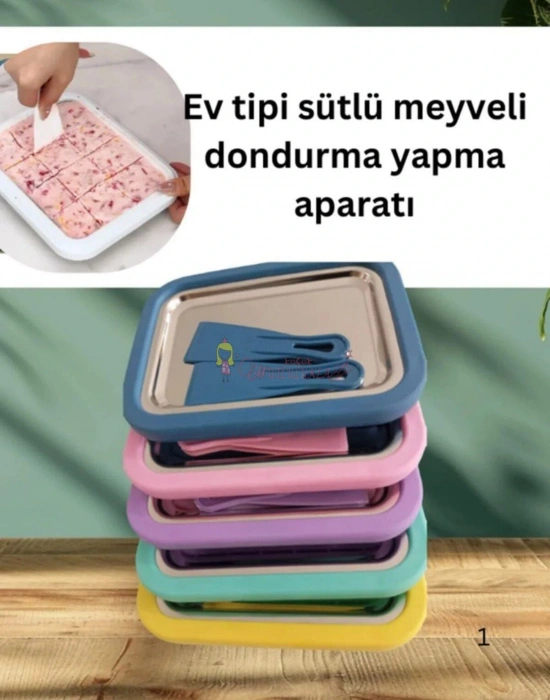 Ev Tipi Spatulalı Kore Tarzı Rulo Dondurma Tavası Yoğurt Dondurma Bowl Tabağı Dondurma Yapma Aparat
